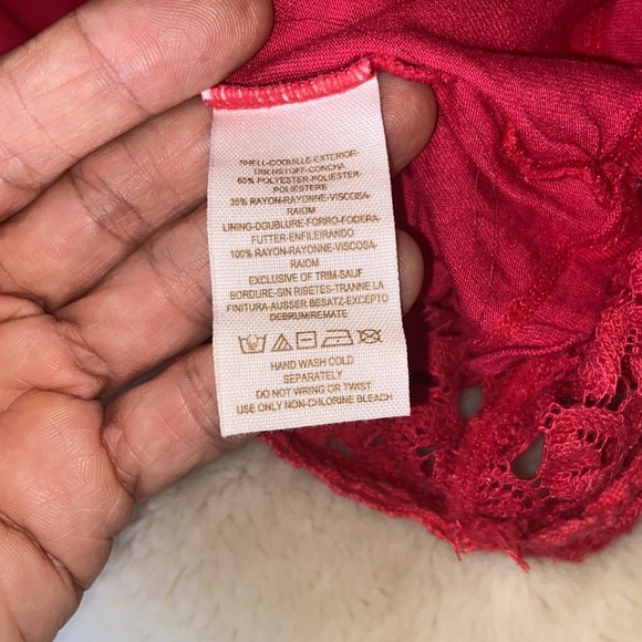 Free People Crochet Bodycon Mini Dress Red XS - Picture 8 of 10